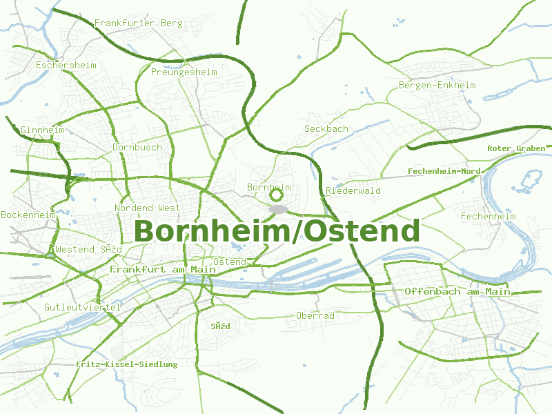Karte von Bornheim/Ostend