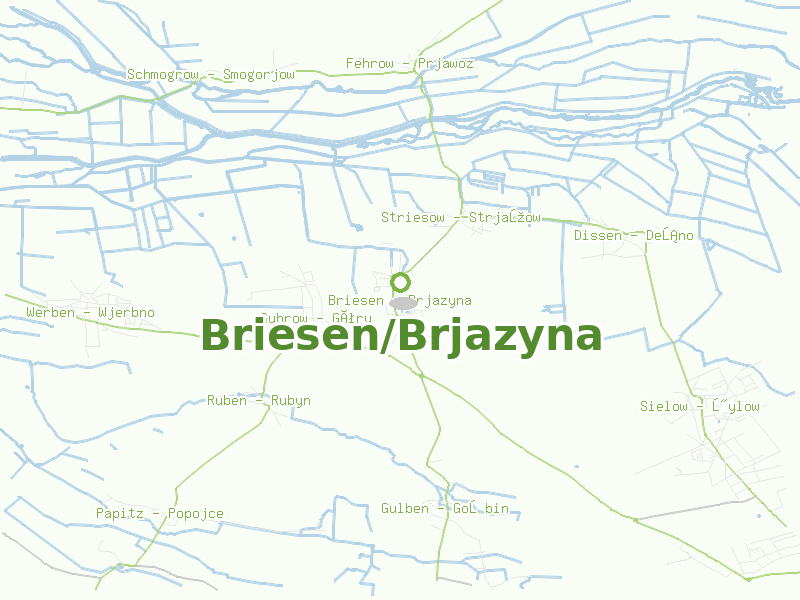 Karte von Briesen/Brjazyna
