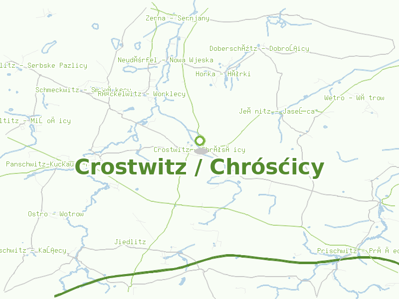 Karte von Crostwitz / Chrósćicy
