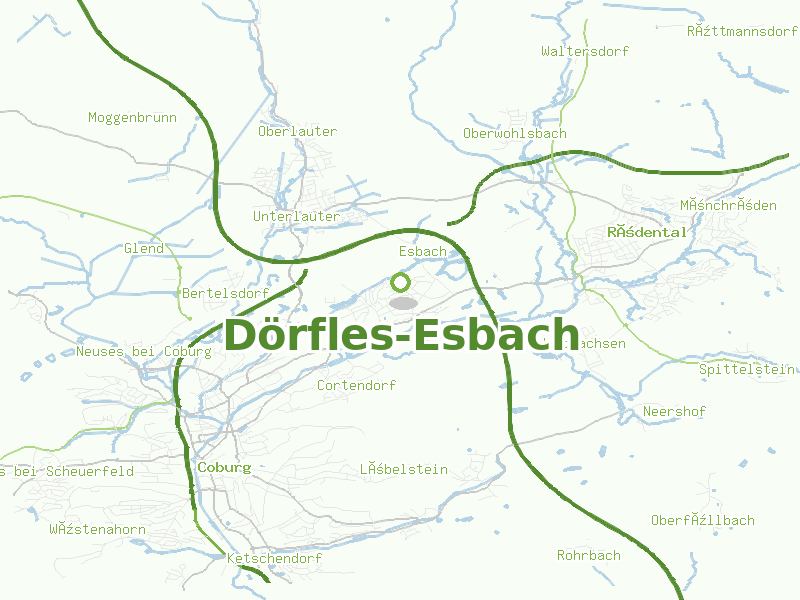 Karte von Dörfles-Esbach