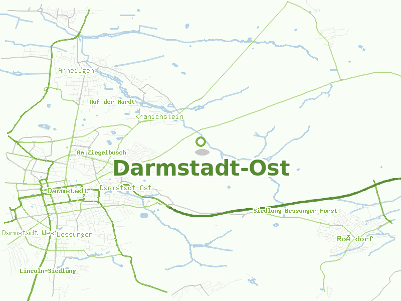 Karte von Darmstadt-Ost