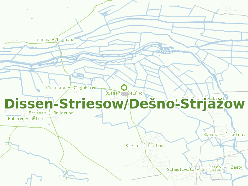 Karte von Dissen-Striesow/Dešno-Strjažow