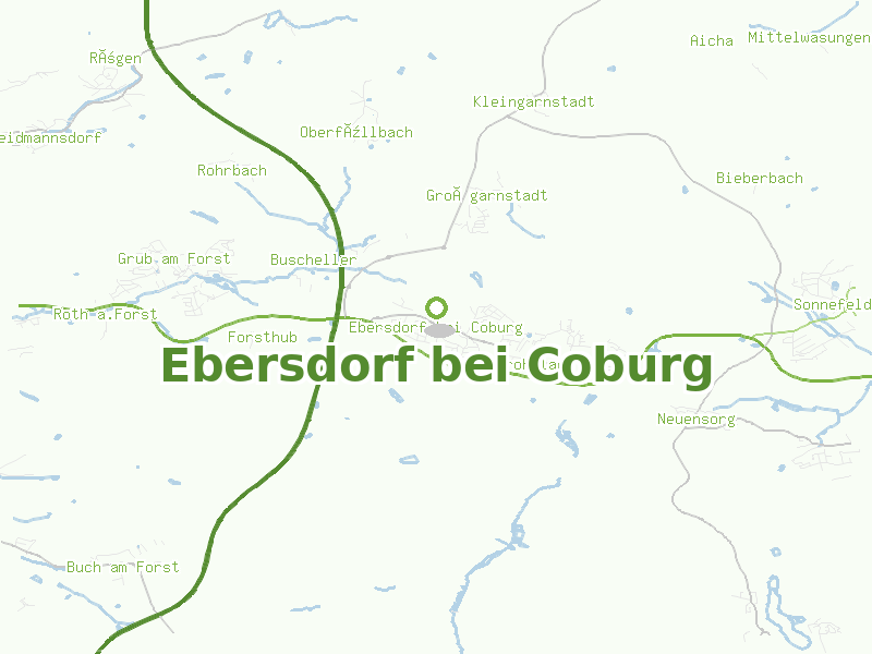 Karte von Ebersdorf bei Coburg