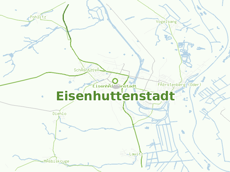 Karte von Eisenhuttenstadt