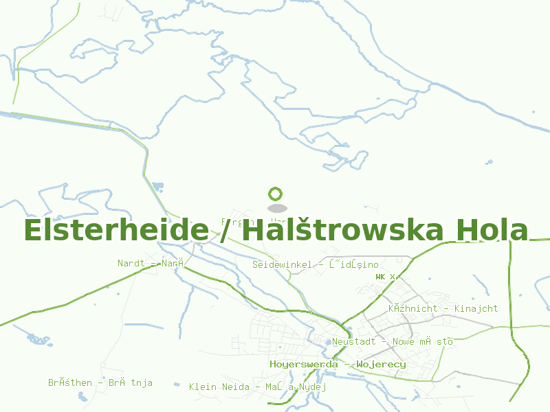 Karte von Elsterheide / Halštrowska Hola