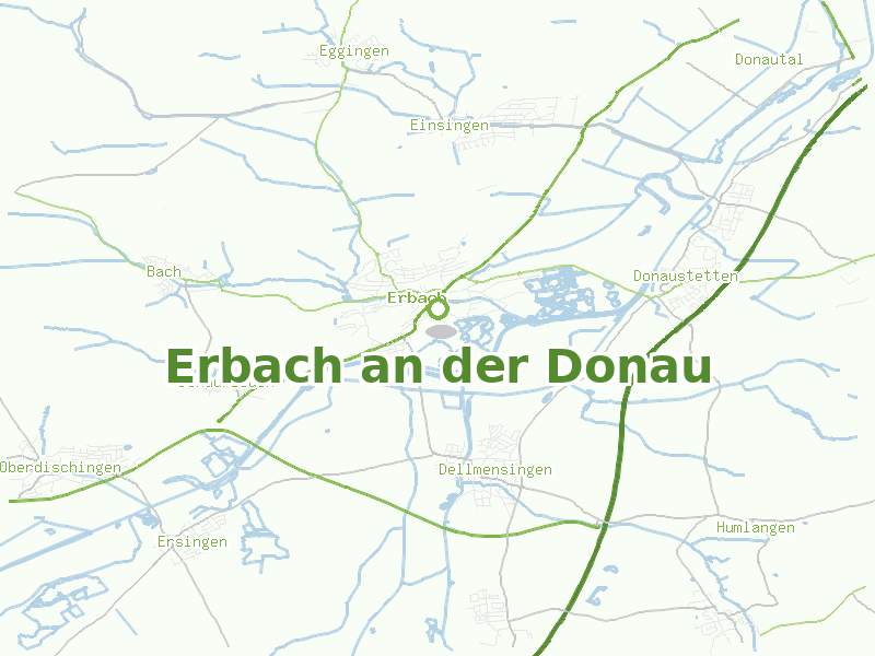 Karte von Erbach an der Donau
