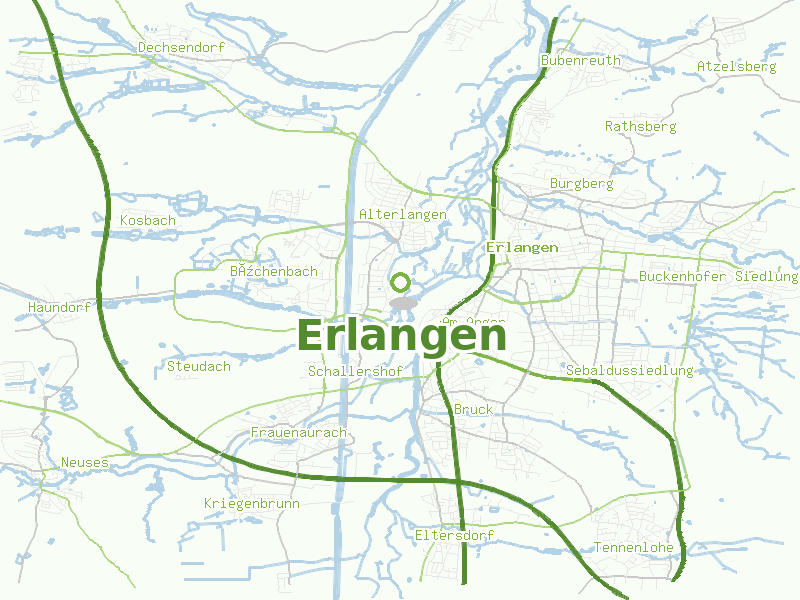 Karte von Erlangen