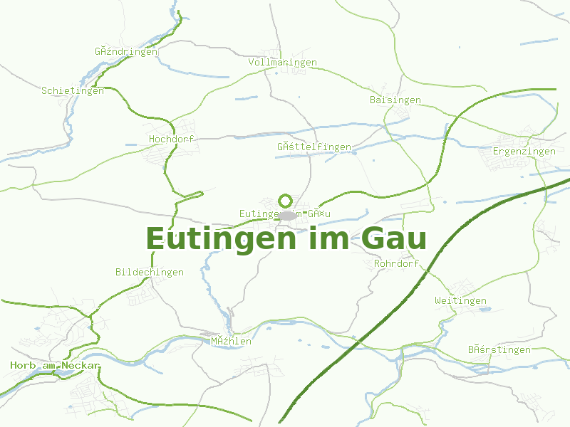 Karte von Eutingen im Gau