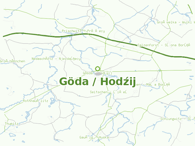 Karte von Göda / Hodźij
