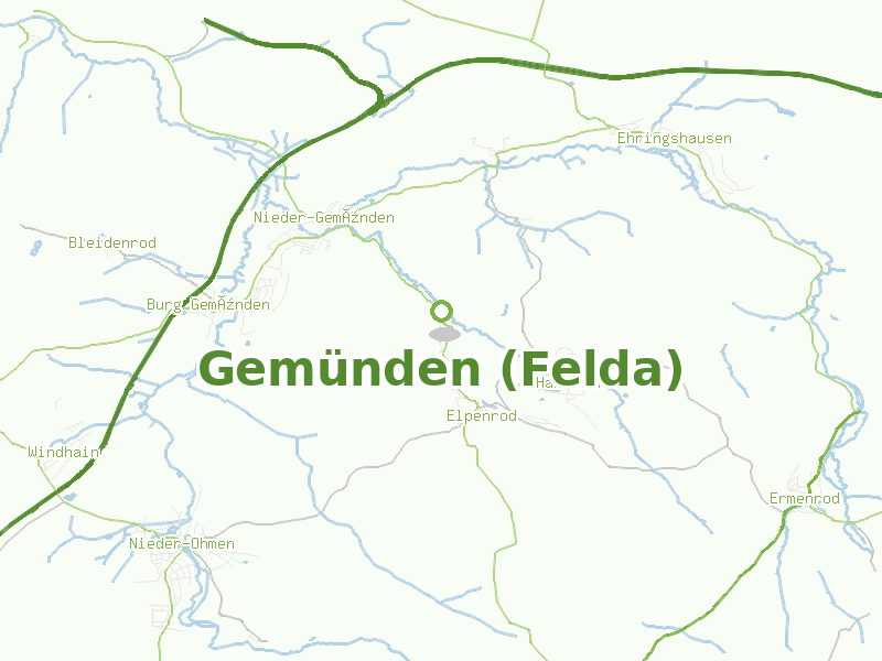 Karte von Gemünden (Felda)
