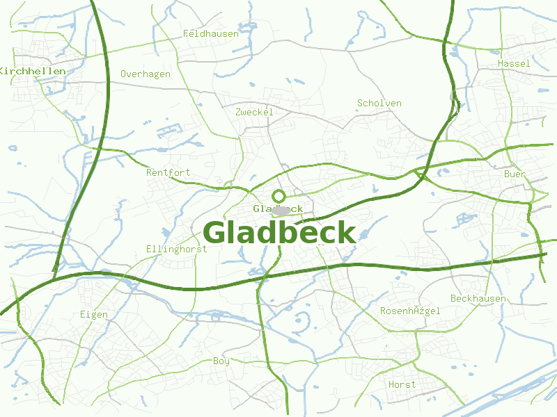 Karte von Gladbeck