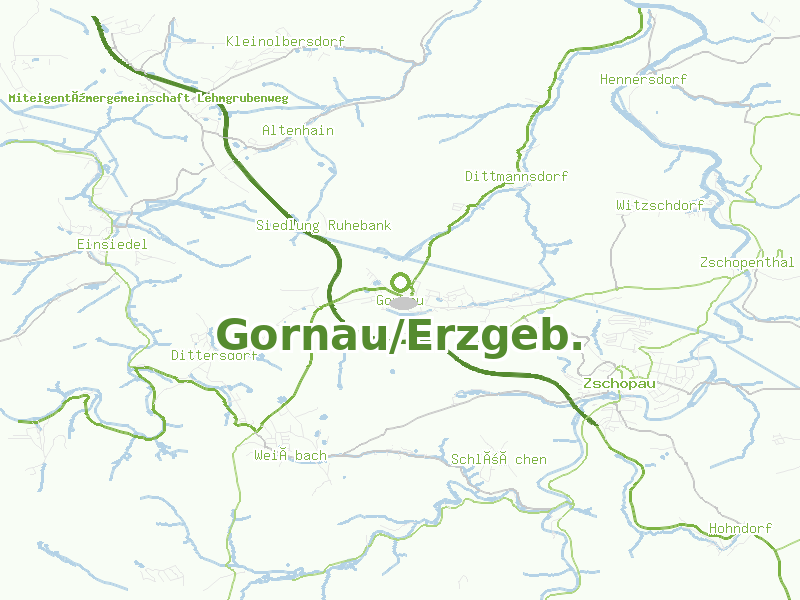 Karte von Gornau/Erzgeb.