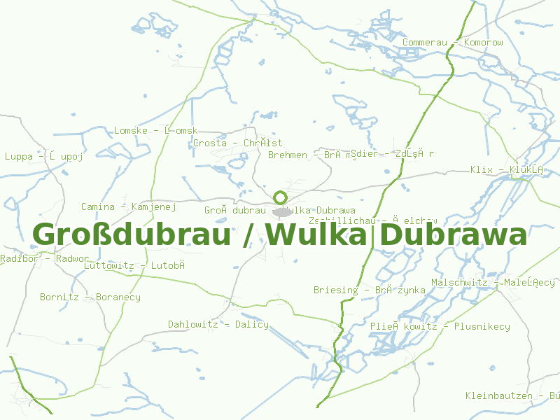 Karte von Großdubrau / Wulka Dubrawa