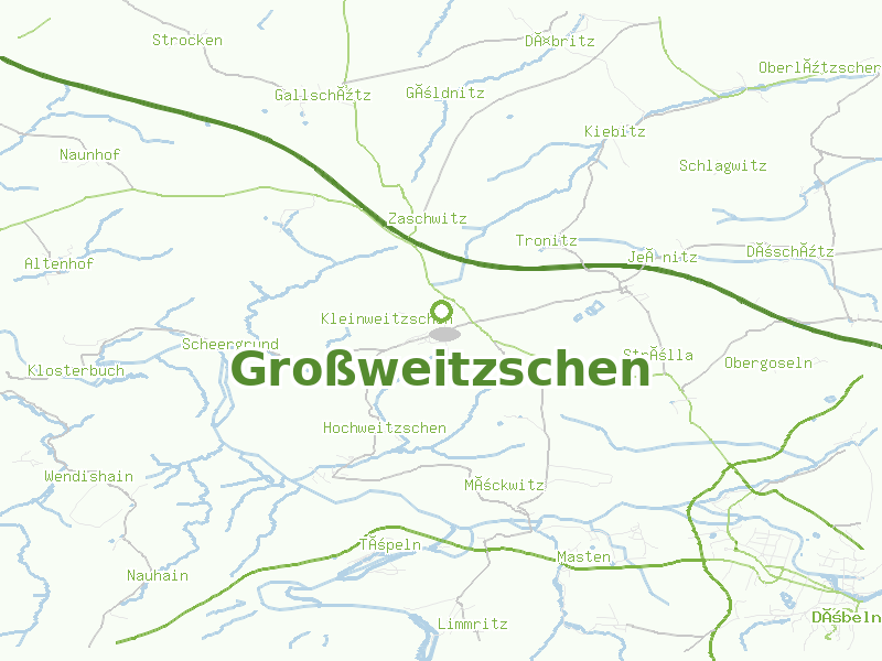 Karte von Großweitzschen