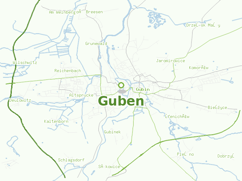 Karte von Guben