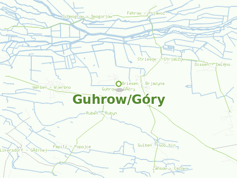 Karte von Guhrow/Góry