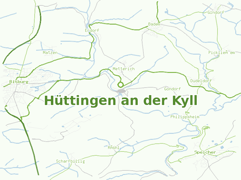 Karte von Hüttingen an der Kyll