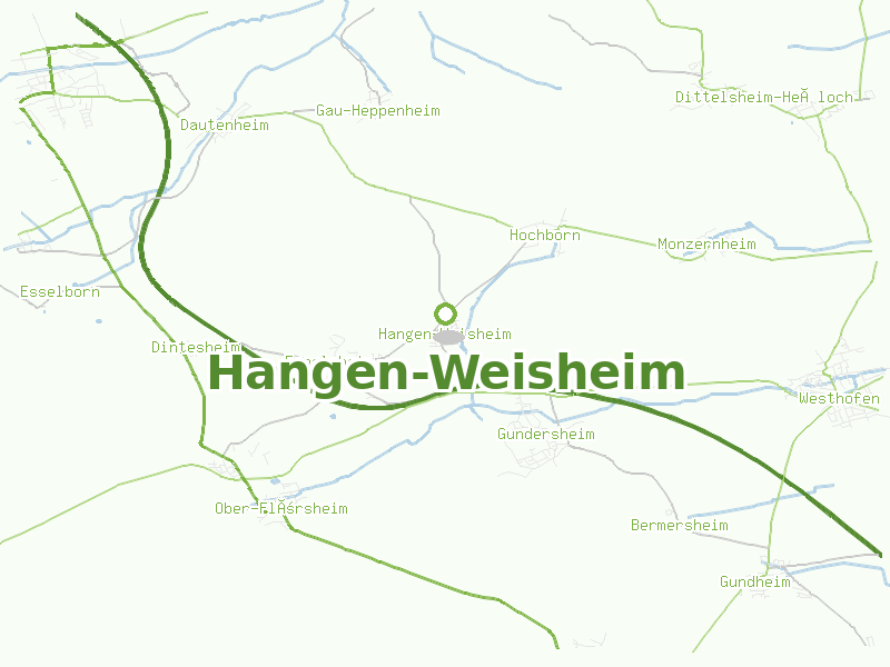 Karte von Hangen-Weisheim