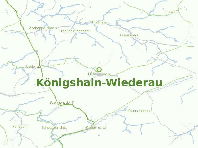 Karte von Königshain-Wiederau