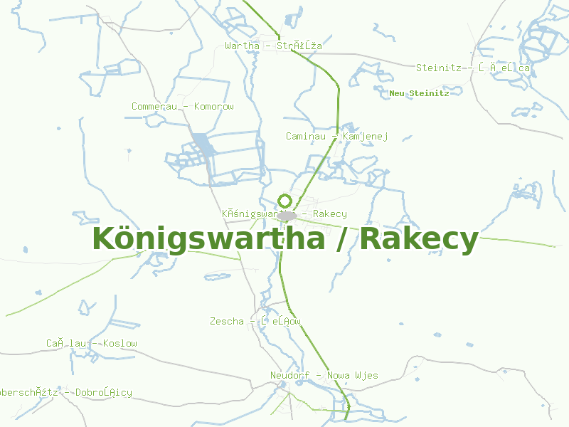 Karte von Königswartha / Rakecy