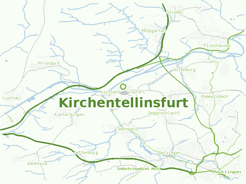 Karte von Kirchentellinsfurt