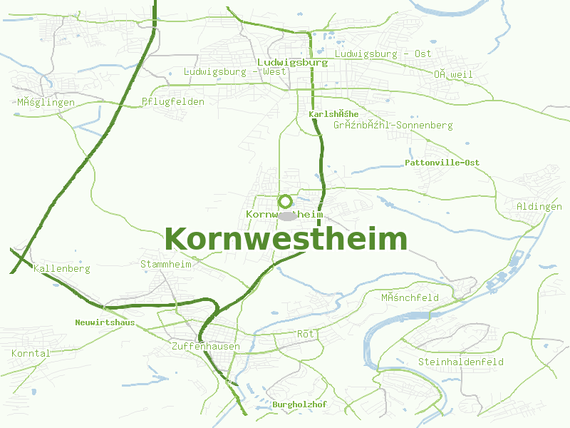Karte von Kornwestheim