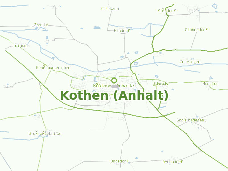Karte von Kothen (Anhalt)