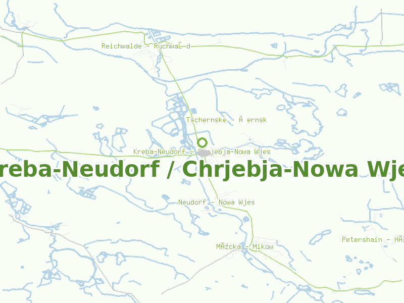 Karte von Kreba-Neudorf / Chrjebja-Nowa Wjes