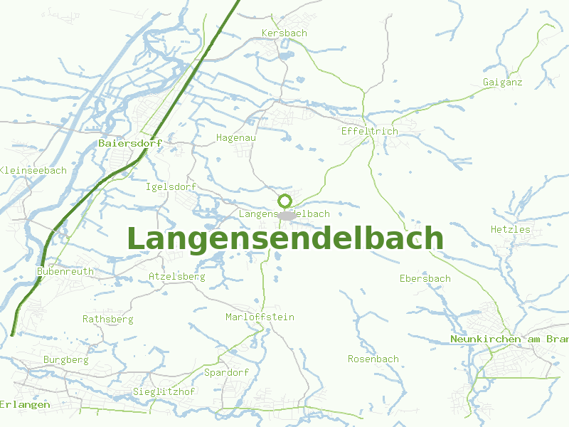 Karte von Langensendelbach