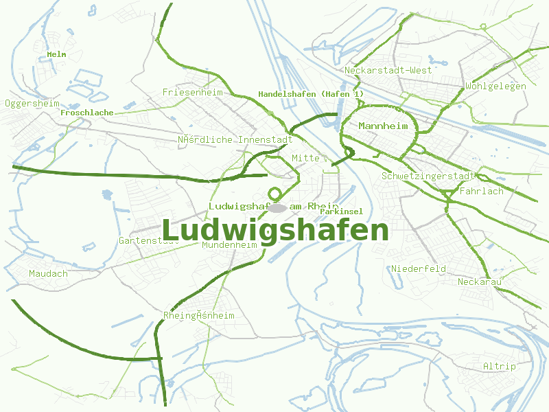 Karte von Ludwigshafen