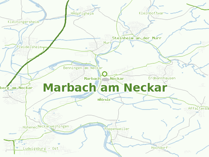Karte von Marbach am Neckar