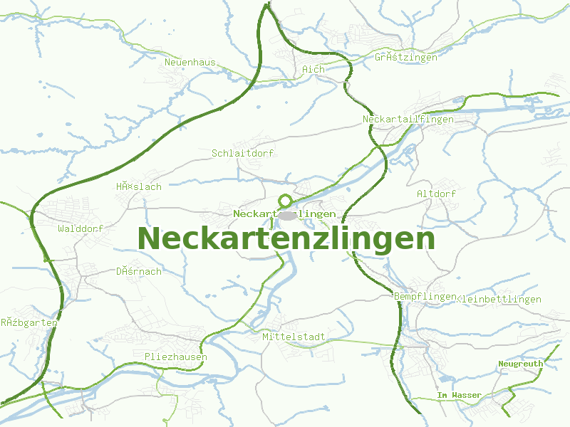 Karte von Neckartenzlingen