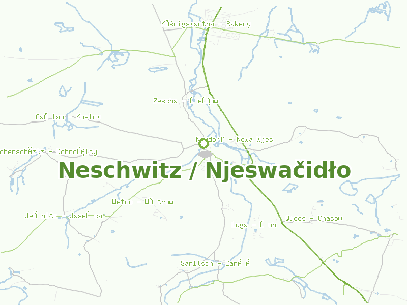 Karte von Neschwitz / Njeswačidło