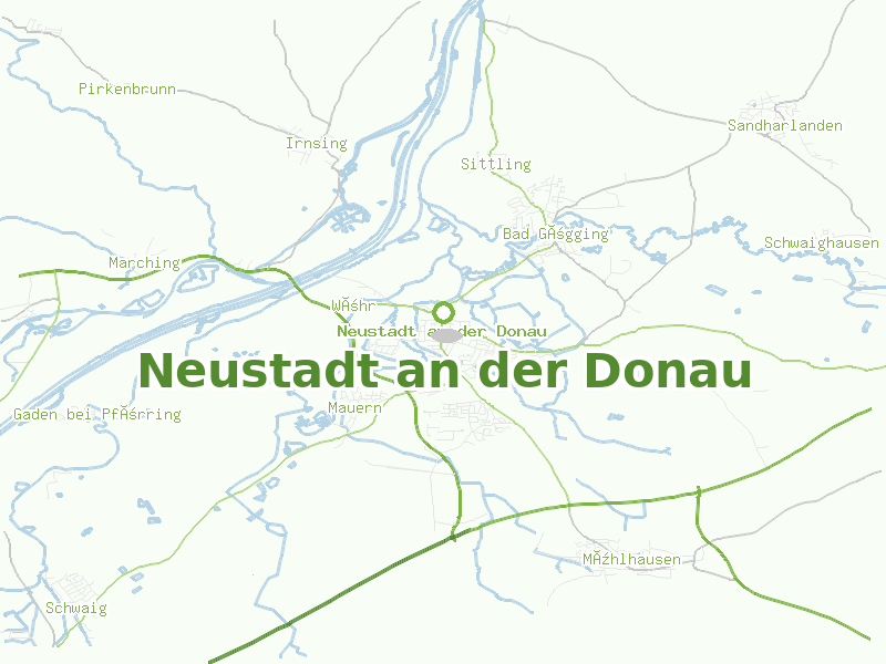 Karte von Neustadt an der Donau