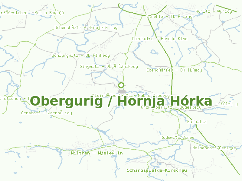 Karte von Obergurig / Hornja Hórka