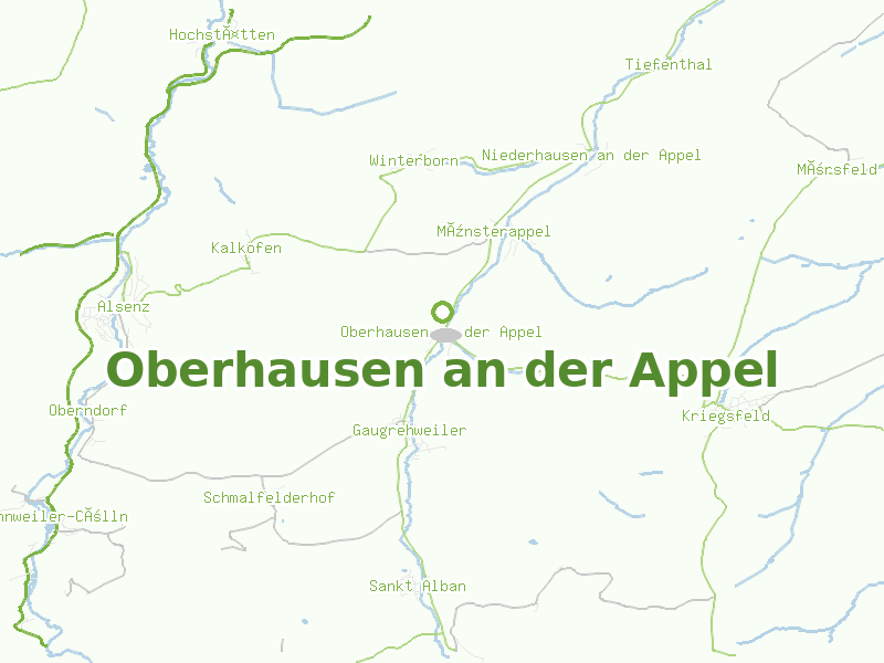 Karte von Oberhausen an der Appel
