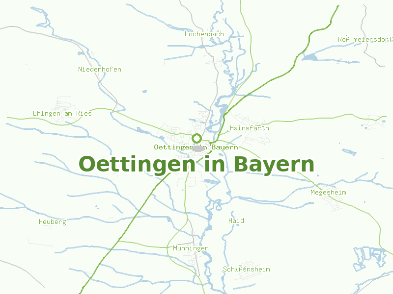 Karte von Oettingen in Bayern