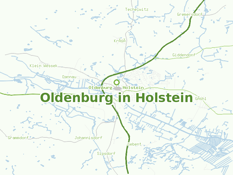 Karte von Oldenburg in Holstein