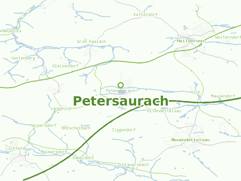 Karte von Petersaurach