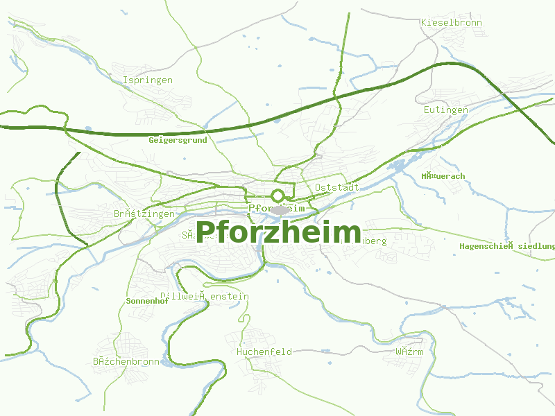 Karte von Pforzheim