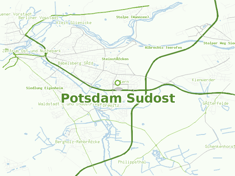 Karte von Potsdam Sudost