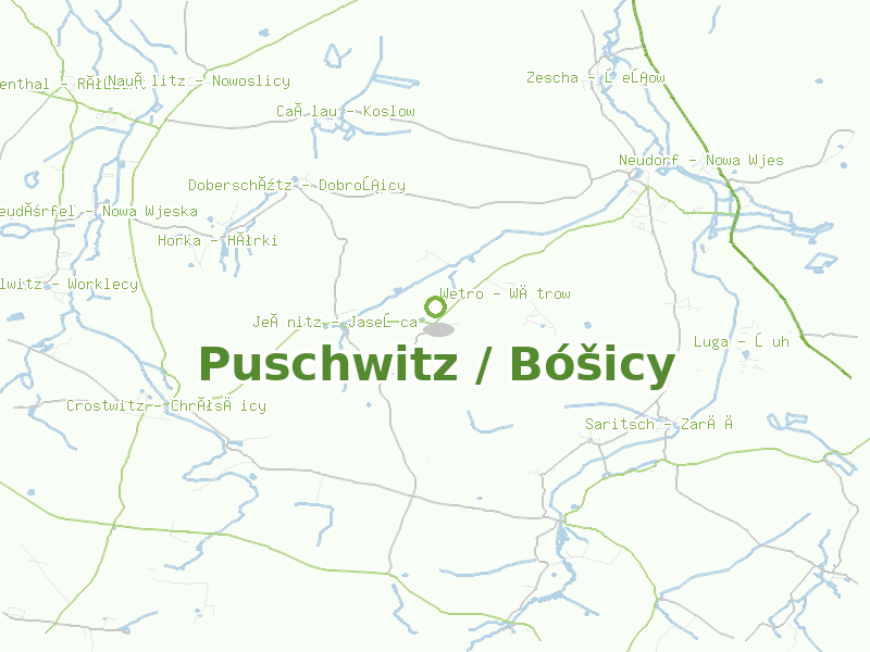 Karte von Puschwitz / Bóšicy