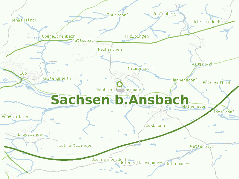 Karte von Sachsen b.Ansbach