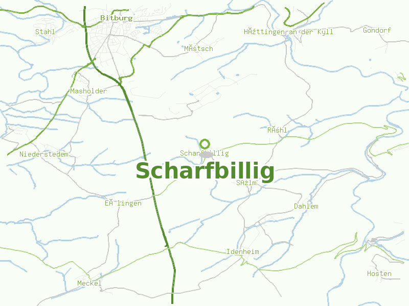 Karte von Scharfbillig