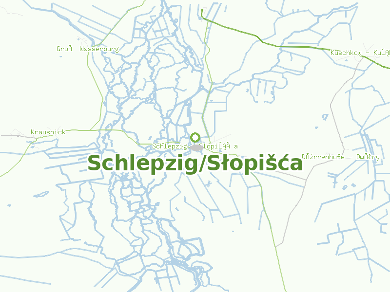 Karte von Schlepzig/Słopišća