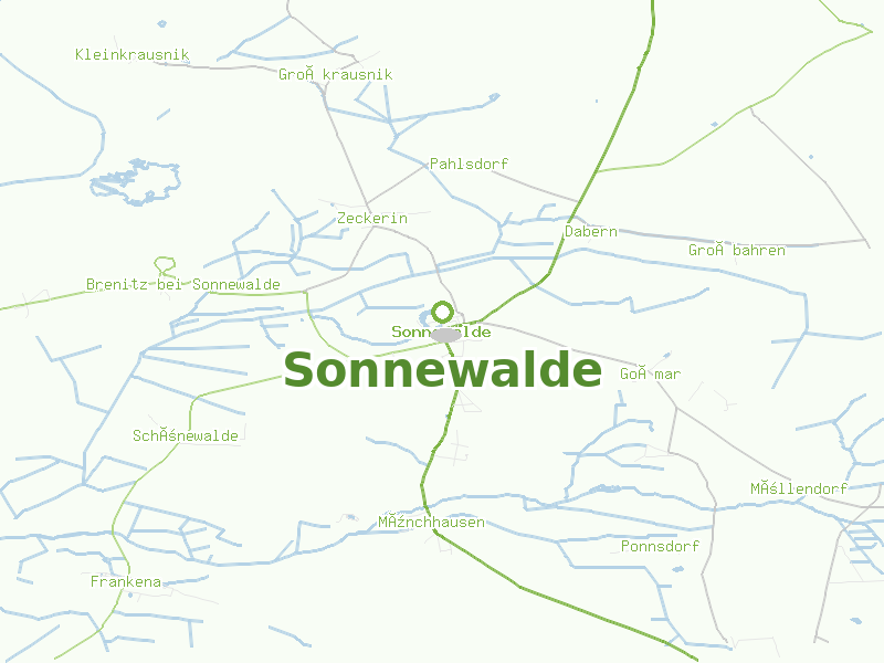 Karte von Sonnewalde