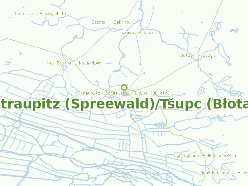 Karte von Straupitz (Spreewald)/Tšupc (Błota)