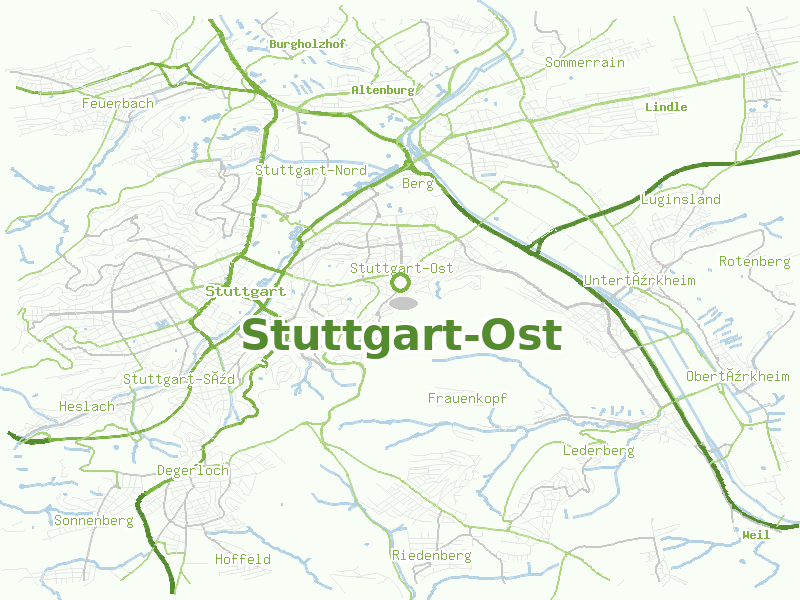 Karte von Stuttgart-Ost