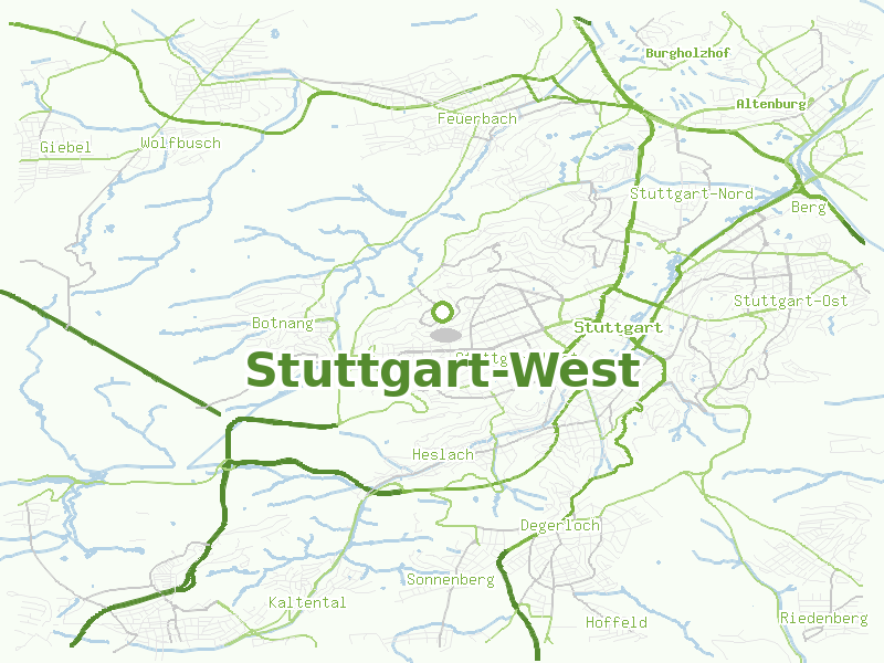 Karte von Stuttgart-West
