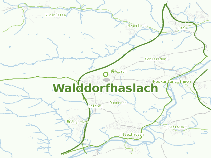Karte von Walddorfhaslach